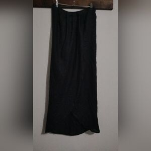 100% Linen Black Maxi Skirt Medium FLAW